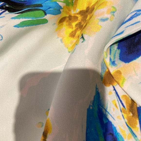 Black Halo / Pabla Sheath Dress Ruffled Floral Print tropical mini 2 - Picture 5 of 8